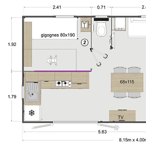 BUNGALOW 4 personnes - Mobile-home GRENADINES**** 4 personnes