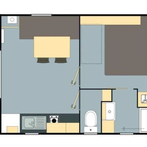 BUNGALOW 2 personnes - Mobile home CURACAO**** 2 personnes
