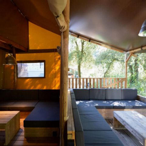 TENTE TOILE ET BOIS 8 personnes - Lodge PREMIUM BAHAMAS 8 personnes MEZZANINE