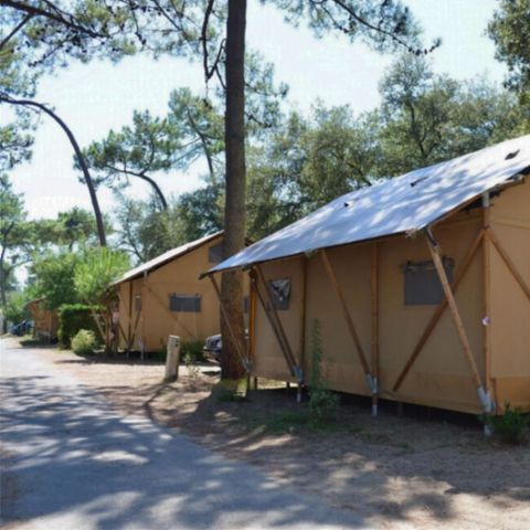 TENTE TOILE ET BOIS 8 personnes - Lodge PREMIUM BAHAMAS 8 personnes MEZZANINE