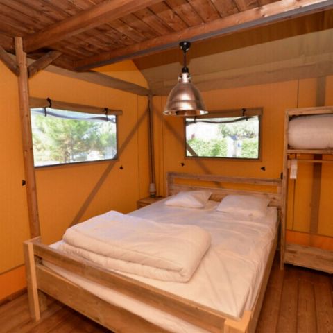 TENTE TOILE ET BOIS 8 personnes - Lodge PREMIUM BAHAMAS 8 personnes MEZZANINE