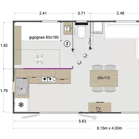 BUNGALOW 4 personnes - Mobile-home GRENADINES**** 4 personnes