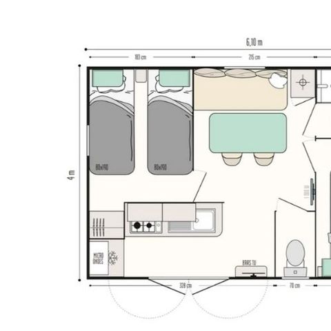 BUNGALOW 4 personnes - Mobile-home ABACO**** 4 personnes