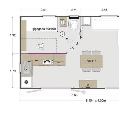 BUNGALOW 4 personnes - MARQUISES**** 4 personnes