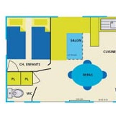 BUNGALOW 5 personnes - Cottage Classique 5 pers 2 ch