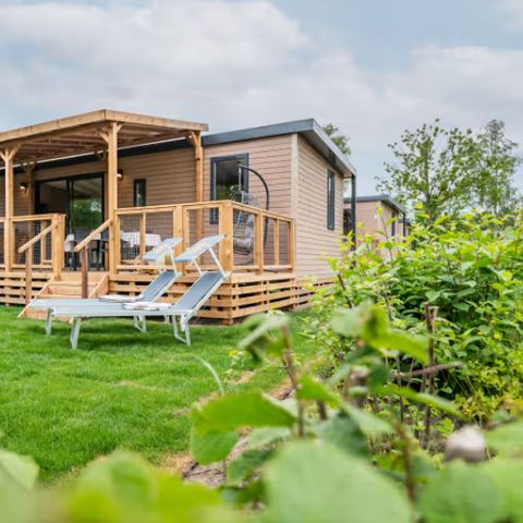 BUNGALOW 8 personnes - Mobil-home | Ultimate | 3 Ch. | 6/8 Pers. | Terrasse Lounge | Outdoor kitchen | 2 SDB | Clim. | TV