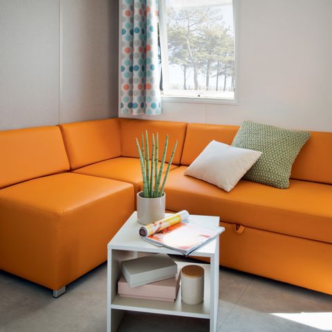 BUNGALOW 8 personnes - Mobil-home 32m² (3 chambres) + grande terrasse semi-couverte de 18m²