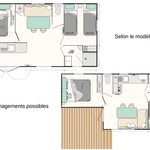 BUNGALOW 7 personnes - Evasion 2 chambres 28m²