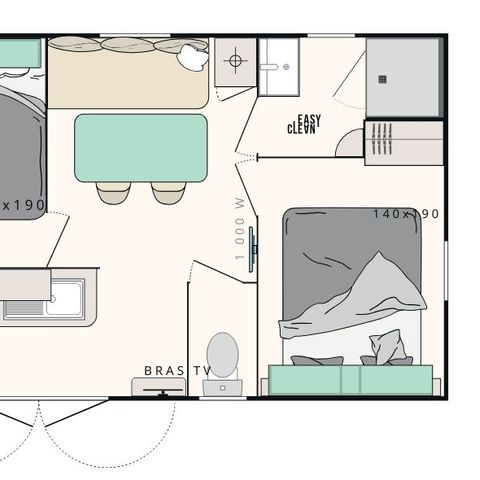 BUNGALOW 4 personnes - Cocoon 2 chambres 23m²