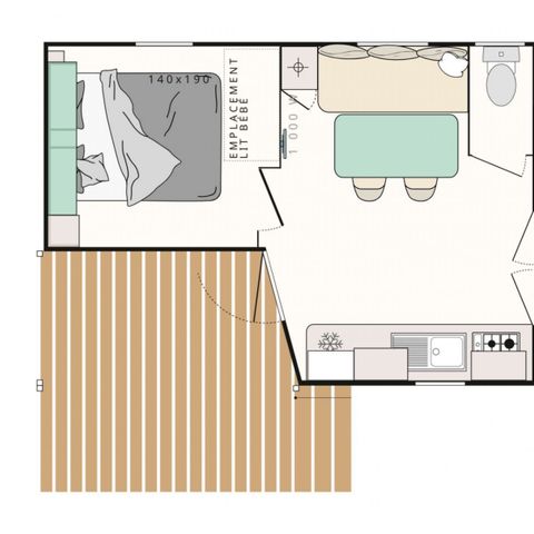 BUNGALOW 5 personnes - Evasion 2 chambres 23m²