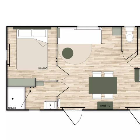 BUNGALOW 6 personnes - Mobil-home 3 pièces 6 personnes - TV