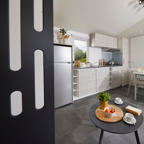 BUNGALOW 6 personnes - Mobil-home Premium 35m² - 3 chambres - Vue château - terrasse couverte - Climatiseur