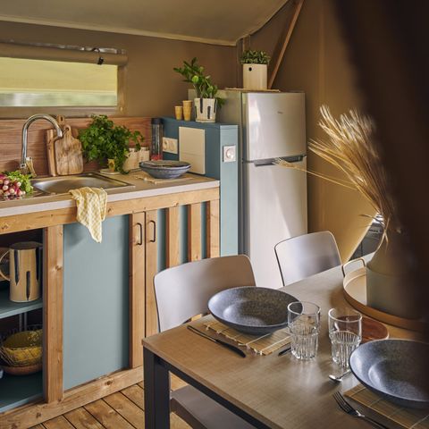 LODGE 5 personnes - Bungalow toilé 'Tente Lodge' 26m²