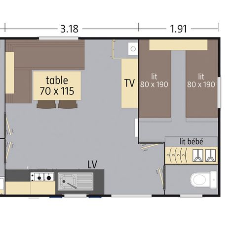 BUNGALOW 4 personnes - 4 pers clim