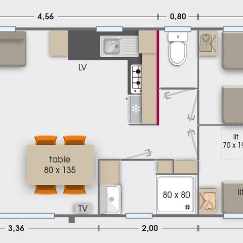 BUNGALOW 6 personnes - 6 pers 2 sdb clim