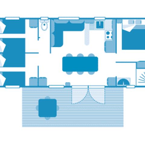 BUNGALOW 6 personnes - Cottage CORAIL 6p 3ch PREMIUM