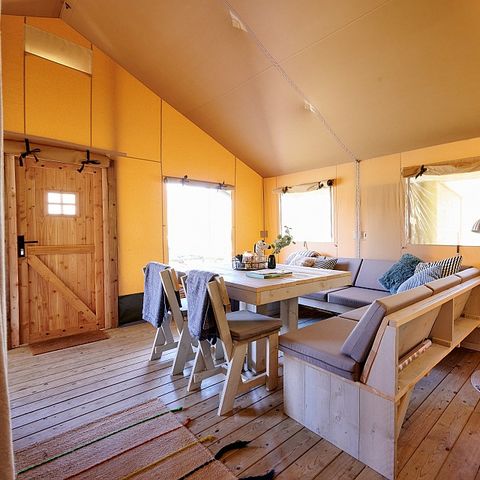 Tente en toile et en bois 6 personnes - SAFARI COTTAGE INSOLITE PREMIUM