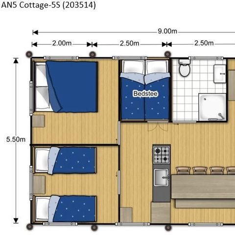 Tente en toile et en bois 6 personnes - SAFARI COTTAGE INSOLITE PREMIUM