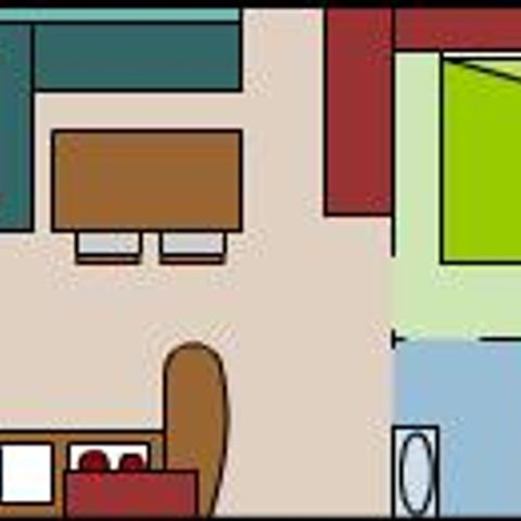 BUNGALOW 5 personnes - Mobil-home Standard MERCURE 27m² - 2 chambres + terrasse semi-couverte 11m²