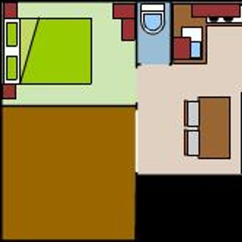 BUNGALOW 4 personnes - Mobil-home Standard LOGGIA 25m² - 2 chambres + terrasse couverte 9m²