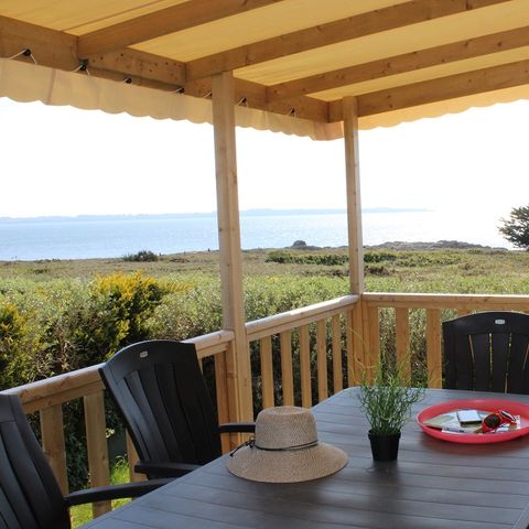 BUNGALOW 4 personnes - Mobil home Premium HORIZON 40m² - 2 chambres + terrasse semi-couverte 15m²  - Vue mer