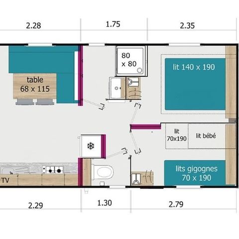 BUNGALOW 4 personnes - Lodge 75 confort