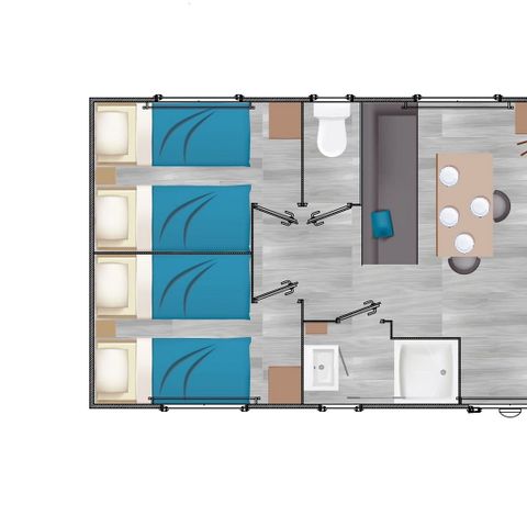 BUNGALOW 6 personnes - Confort+ Glénan 6Pers 3Ch  32m2