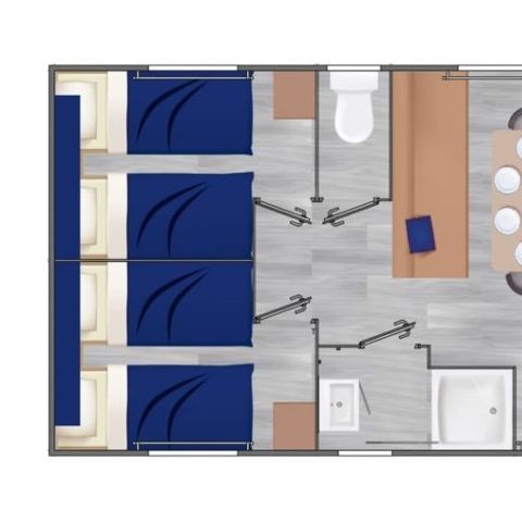 BUNGALOW 6 personnes - Evasion Belle Etoile- Quartier piéton- 6P 3Ch 32m2