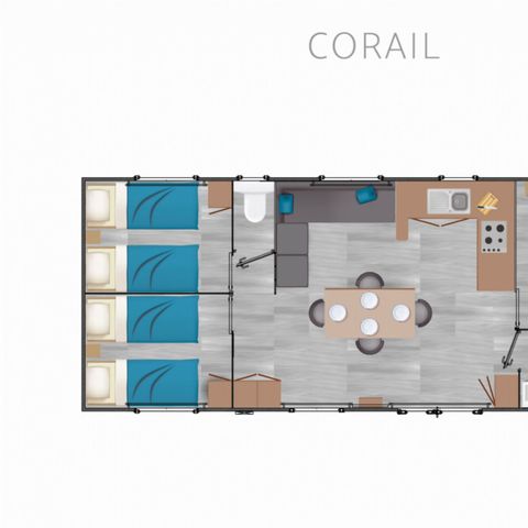 BUNGALOW 6 personnes - Premium Corail - 6 Pers 3 Ch 36m2