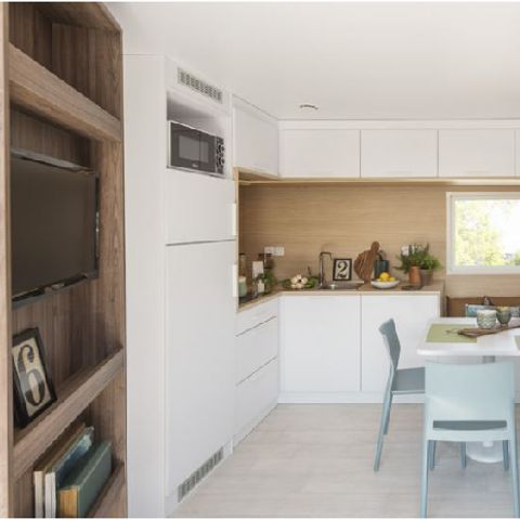 Mobilhome 6 personnes - Sunêlia Luxe Suite 3 chambres/3 salles de bain 60m2 - TV - LV- Linge fourni 6 pers.