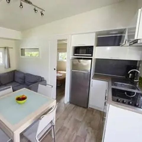 Mobilhome 4 personnes - Sunêlia Luxe Taos 2 chambres / 2 salles de bain 35m² - TV - LV - Terrasse couverte - Linge Fourni