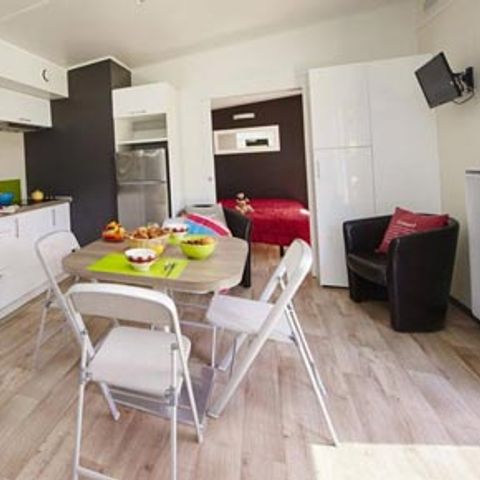 Mobilhome 5 personnes - Sunêlia Luxe Taos 2 chambres / 2 salles de bain 35m² - TV - LV - Linge fourni