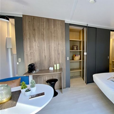 Mobilhome 2 personnes - Sunêlia Luxe Taos 1 chambre 27m² - TV - Terrasse couverte - Linge fourni