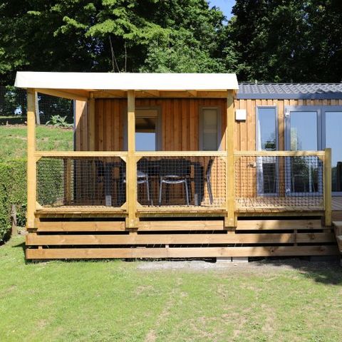 Mobilhome 6 personnes - Confort 32m² - 3 chambres + terrasse semi-couverte