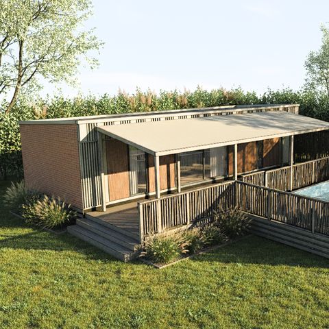 BUNGALOW 6 personnes - NEW// Villa de la Rance Prestige 40m² - 3 chambres - 2 salles de bain - Piscine - Terrasse couverte