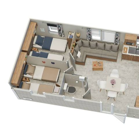 BUNGALOW 6 personnes - New Premium 32m²(3ch.-6pers.) + Terrasse + TV + Clim