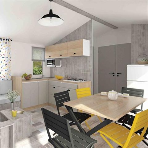 BUNGALOW 6 personnes - PREMIUM 36m² - 3 chambres - 2 SDB - Terrasse Couverte