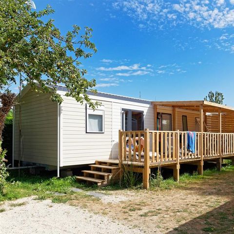 Mobilhome 6 personnes - PREMIUM 36m² - 3 chambres - 2 SDB - Terrasse Couverte