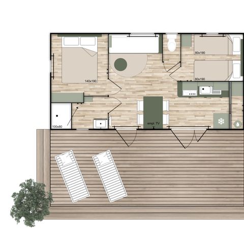 BUNGALOW 4 personnes - Confort - 2 chambres