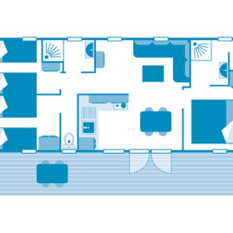 BUNGALOW 6 personnes - Cottage Nautilus 6p 3ch 2Sdb Premium