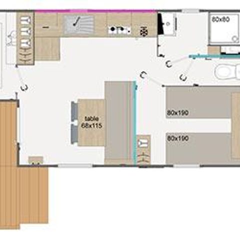 BUNGALOW 5 personnes - Cottage Bambou Family Baby