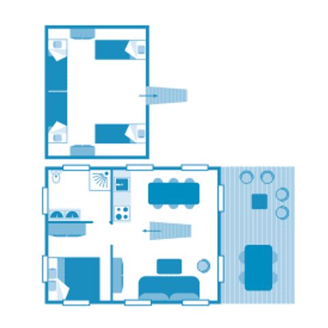 TENTE TOILE ET BOIS 6 personnes - Lodge 6p 2ch ****