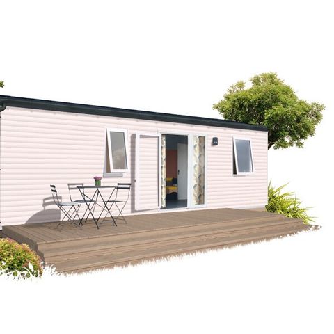 BUNGALOW 4 personnes - MOBIL HOME CONFORT + DIM       2 Chambres avec 2 salles de bain et 2 wc plaque induction lave vaisselle séchoir cheveux  grille pain television     bouilloire vaisselle télévisionilloiren bouilloire