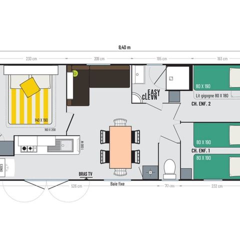 BUNGALOW 6 personnes - Confort 3 Chambres