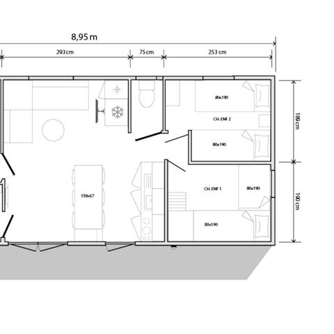 BUNGALOW 6 personnes - Confort Plus 3 chambres