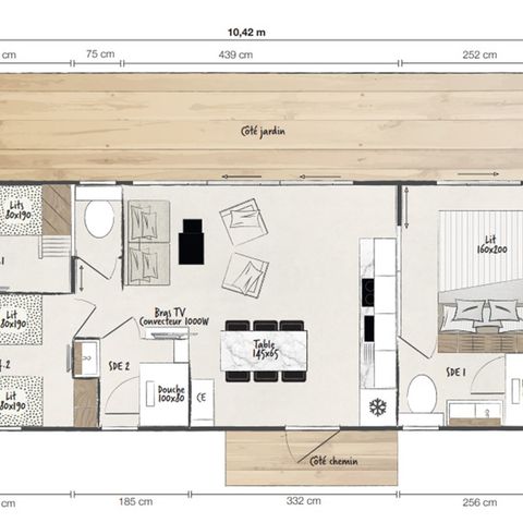 BUNGALOW 6 personnes - Premium 3 Chambres