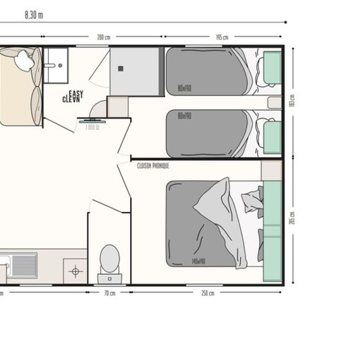BUNGALOW 4 personnes - Confort 2 chambres