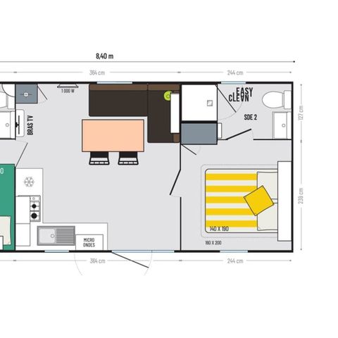 BUNGALOW 4 personnes - Confort Plus 2 chambres 2 Sdb