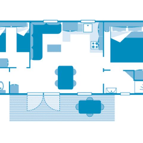 Mobilhome 4 personnes - Cottage 4p 2ch ***