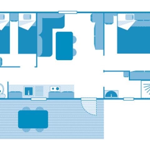 Mobilhome 5 personnes - Cottage 4/5p 2ch ***